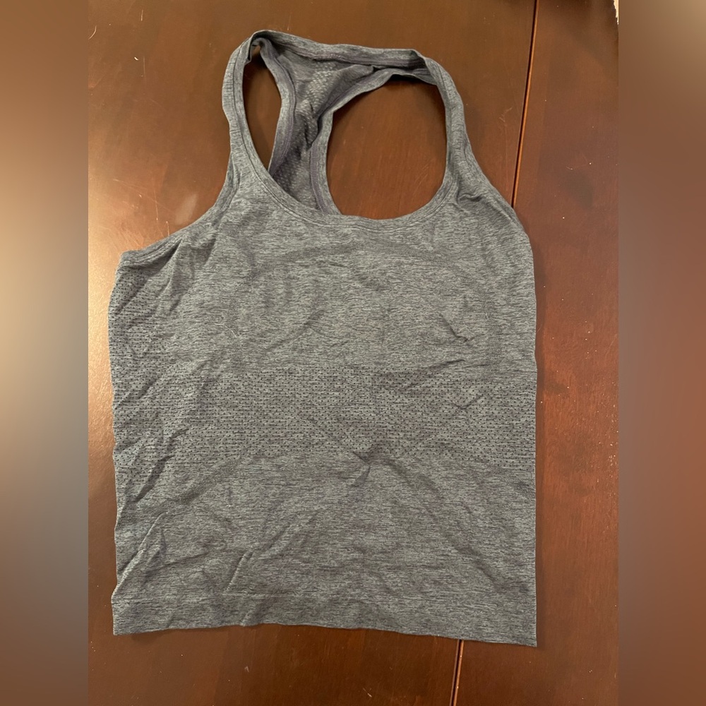 Lululemon swiftly tech tank top size 8 (heathered blue)